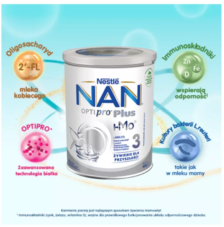 NESTLE NAN OPTIPRO PLUS 3 MLEKO NASTĘPNE 12M+ 800G