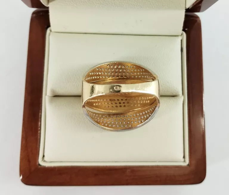ZJAWISKOWY ZŁOTY PIERSCIONEK 585/7,52G/R19