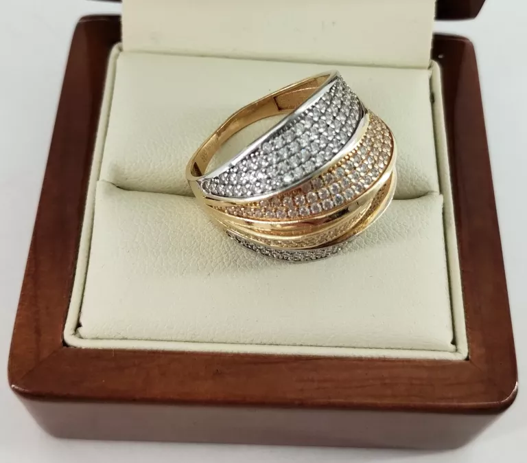 ZJAWISKOWY ZŁOTY PIERSCIONEK 585/7,52G/R19