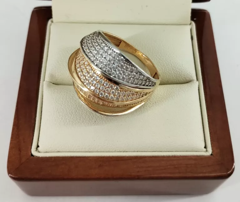 ZJAWISKOWY ZŁOTY PIERSCIONEK 585/7,52G/R19