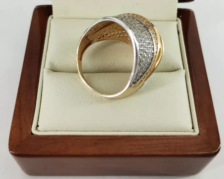 ZJAWISKOWY ZŁOTY PIERSCIONEK 585/7,52G/R19