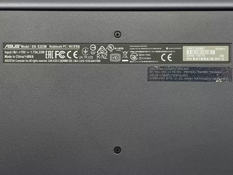 LAPTOP ASUS VIVOBOOK E203MA 11,6'' N4000 4GB 64GB EMMC W10 12/2018R