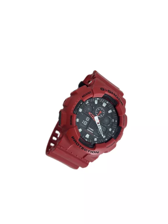 ZEGAREK MĘSKI CASIO G-SHOCK GA-100B CZERWONY ANALOGOWO CYFROWY