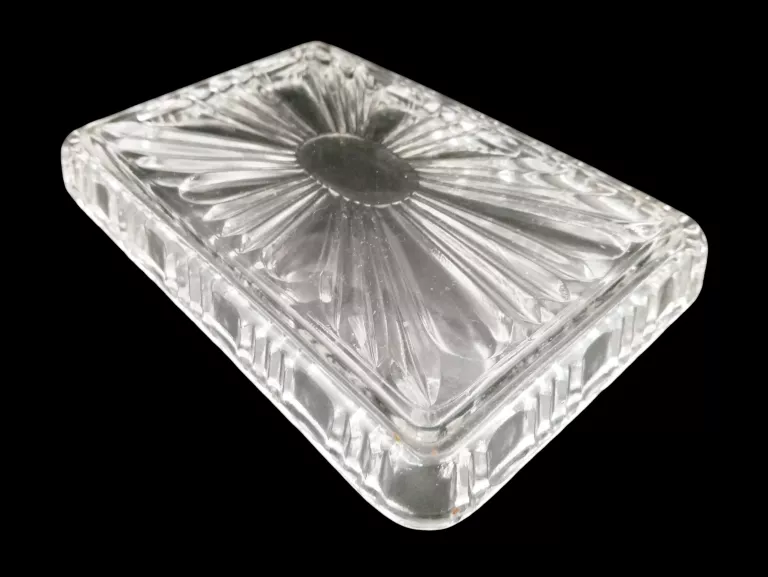 KRYSZTAŁOWA TACKA KRYSZTAŁ PRL 19 CM