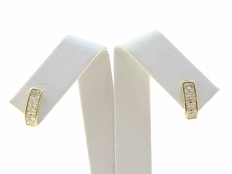 ZŁOTE KOLCZYKI Z CYRKONIAMI P585 1,28G