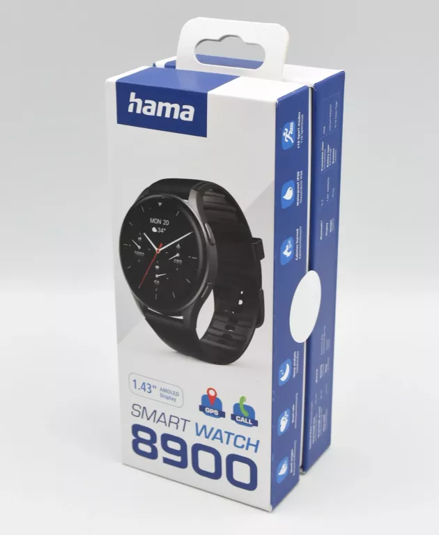SMARTWATCH HAMA 8900 GPS AMOLED ROZMOWY ODBIERANIE POŁĄCZEŃ CZARNY