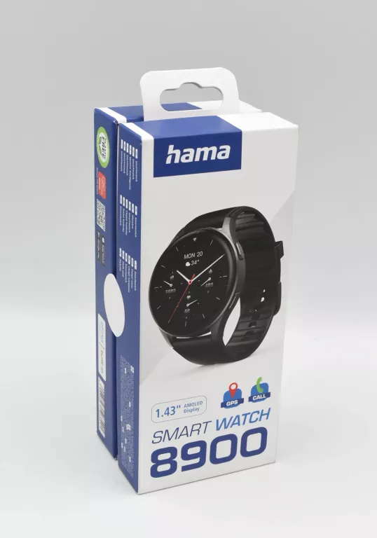 SMARTWATCH HAMA 8900 GPS AMOLED ROZMOWY ODBIERANIE POŁĄCZEŃ CZARNY