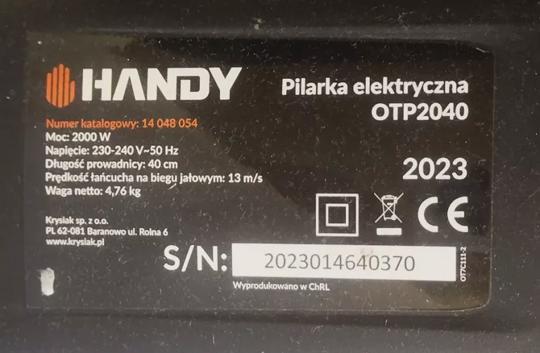 PILA ELEKTRYCZNA HANDY 2023 2000W