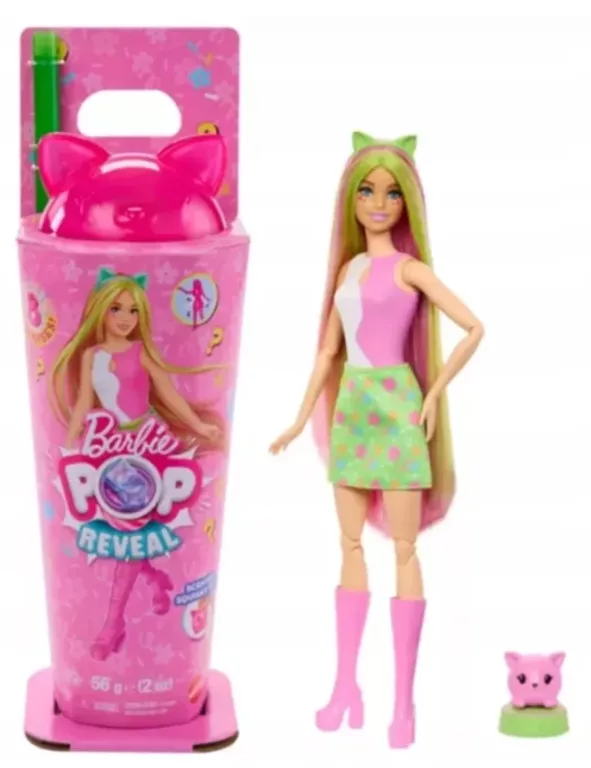 LALKA BARBIE POP REVEAL SHAKE ZWIERZACZKOWA IMPREZA KOTEK