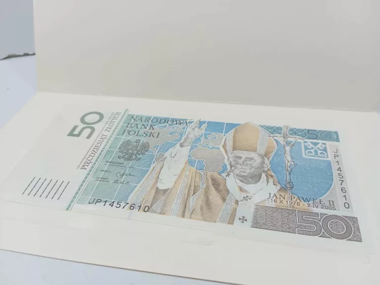 50 ZŁ ZŁOTYCH JAN PAWEŁ II BANKNOT KOLEKCJONERSKI NBP