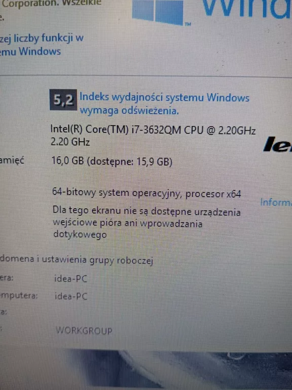 LENOVO Z500 I7-3632/16 GB/GEFORCE GT 645M