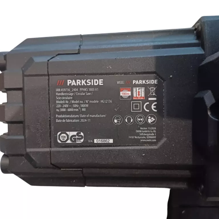 PILARKA TARCZOWA PARKSIDE A1