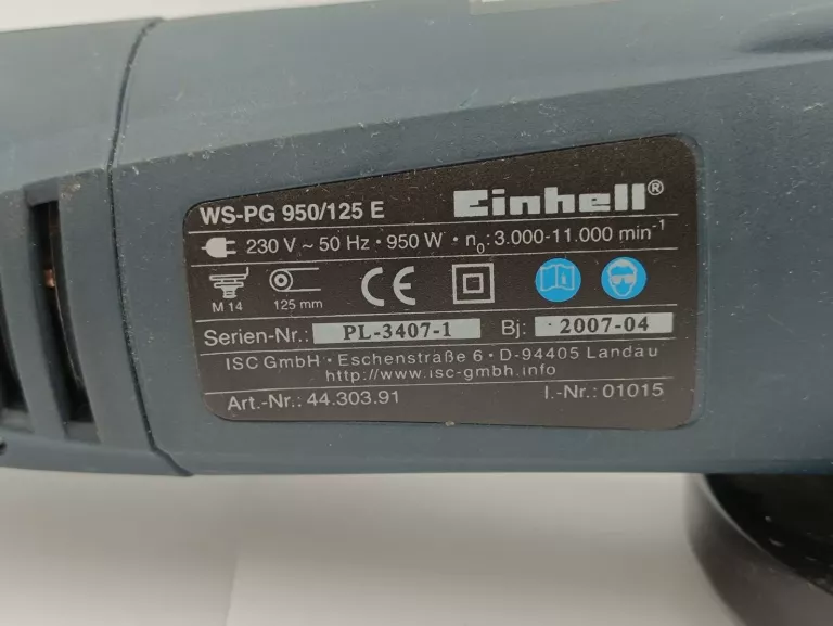 SZLIFIERKA KĄTOWA EINHELL WS-PG 950/125 E