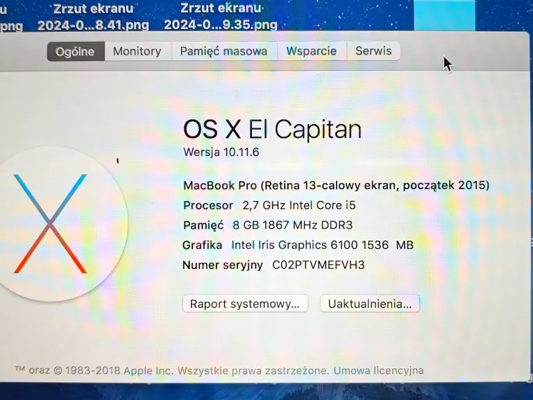APPLE MACBOOK PRO 2015 A1502 I5 8GB RAM