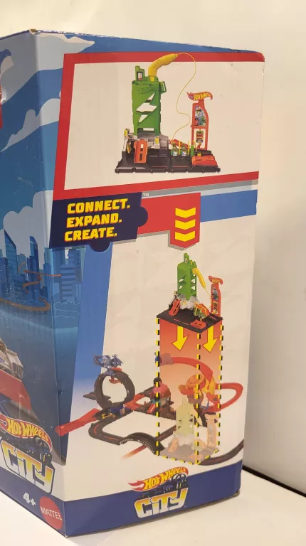 HOT WHEELS CITY LET'S RACE ZESTAW SUPER STACJA ŁADOWANIA AUT