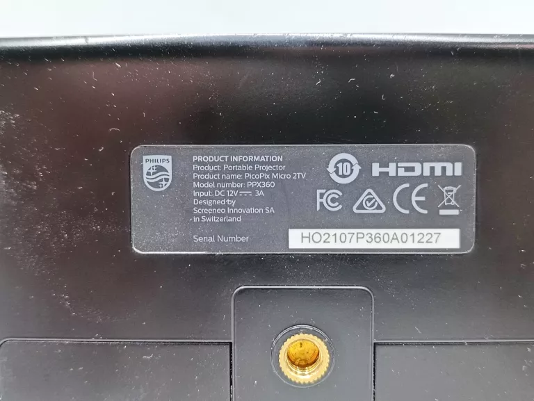 PROJEKTOR MULTIMEDIALNY PHILIPS PICOPIX MICRO 2TV PPX360 DLP FULL HD CZARN