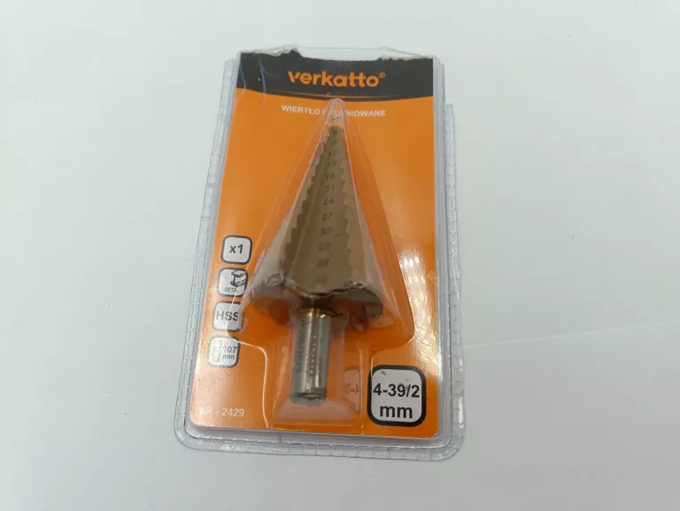 WIERTŁO STOPNIOWE STOŻKOWE DO METALU HSS 4 - 39X2MM ZWÓJ PROSTY VERKATTO