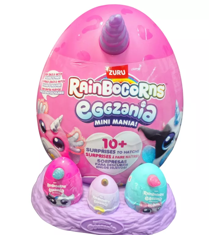 ZESTAW ZURU RAINBOCORNS EGGZANIA MINI MANIA FIOLETOWY RÓG