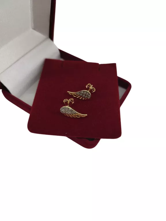 ŚLICZNE ZŁOTE KOLCZYKI SKRZYDŁA 1,94G 585