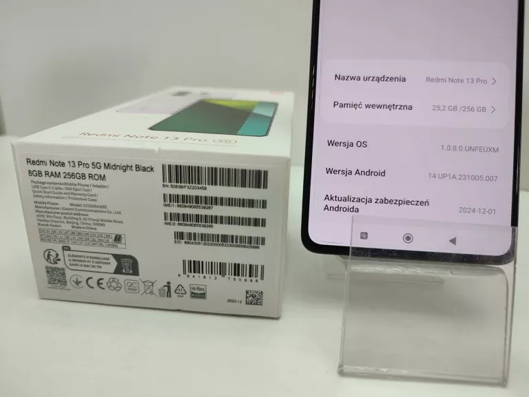 TELEFON XIAOMI REDMI NOTE 13 PRO 5G 8 GB / 256 GB PUDEŁKO