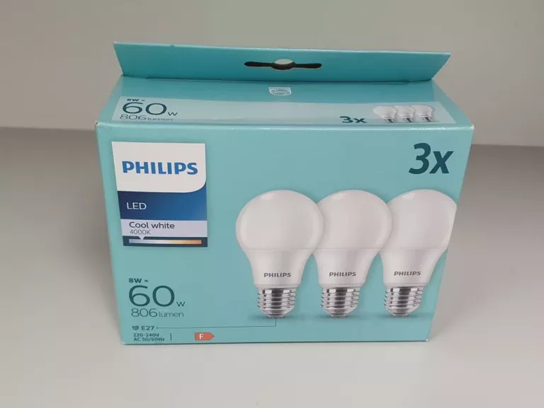 ŻARÓWKI LED PHILIPS E27 806LM 4000K 3 SZT