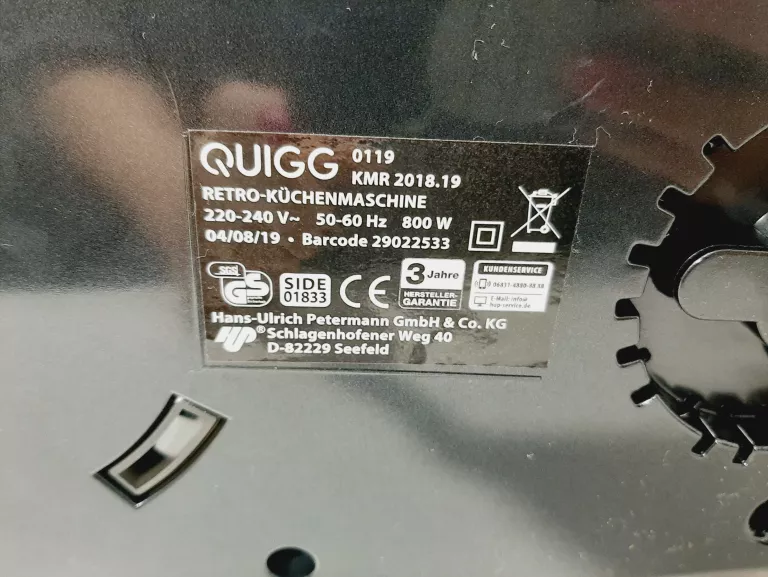 ROBOT KUCHENNY QUIGG RETRO 0119