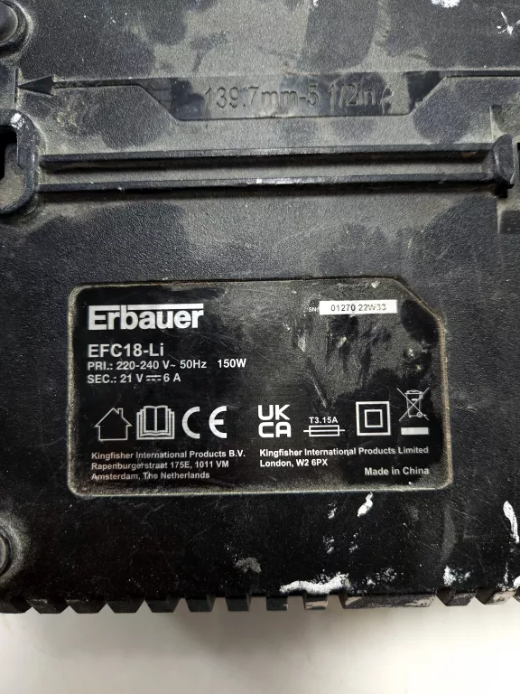 ŁADOWARKA ERBAUER EFC18-LI 220-240V 50HZ 150W