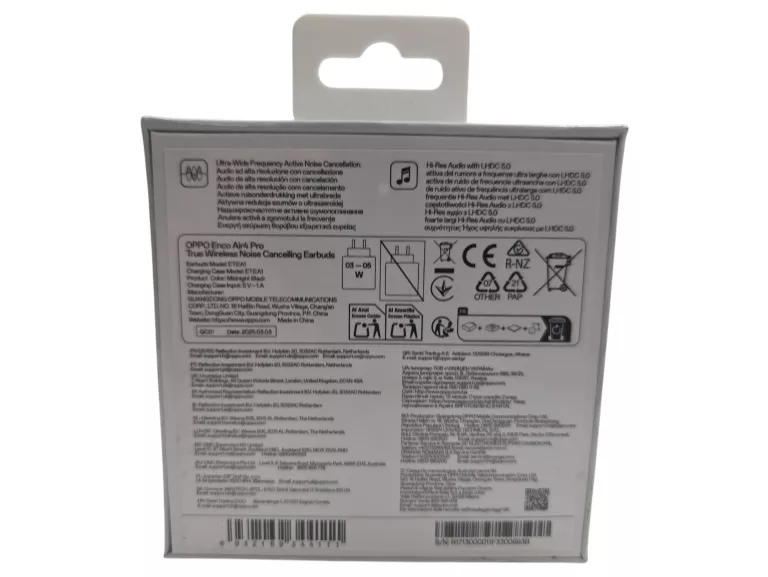 SŁUCHAWKI BEZPRZEWODOWE DOKANAŁOWE OPPO ENCO AIR4 PRO CZARNY