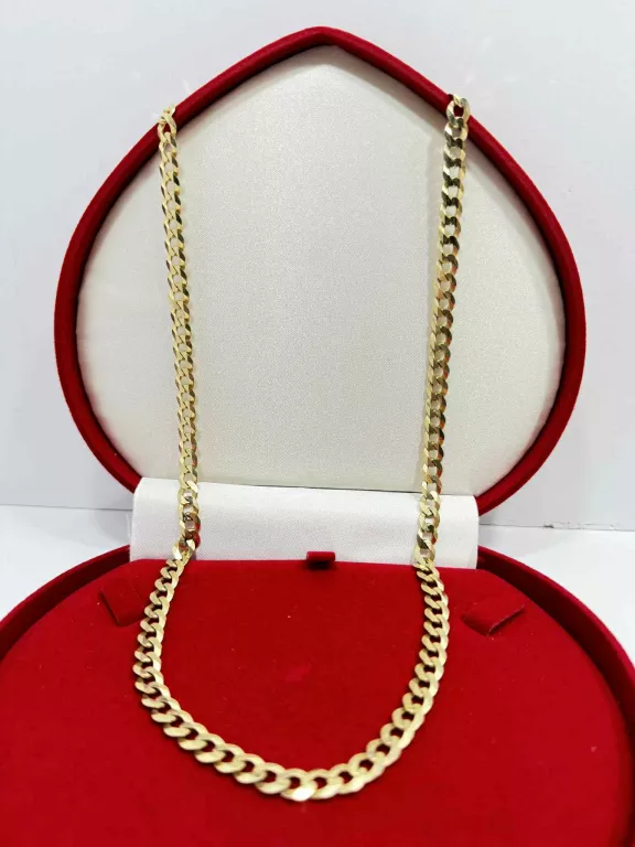 ZŁOTY PIĘKNY ŁAŃCUSZEK PRÓBA 585 38.15G R60CM UKRUSZONY JEZYK OD ZAPIECIA