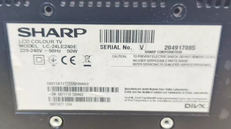 TELEWIZOR SHARP LCD COLOUR TV LC 24LE240E 24 '