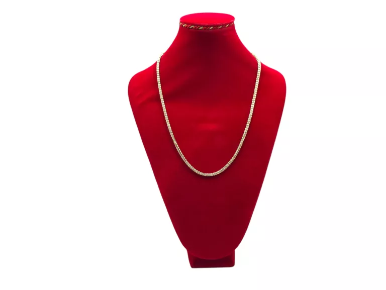 DIAMENTWANY KULECZKOWY FASETOWANY ZŁOTY ŁAŃCUSZEK 22,1G 55CM Ł2