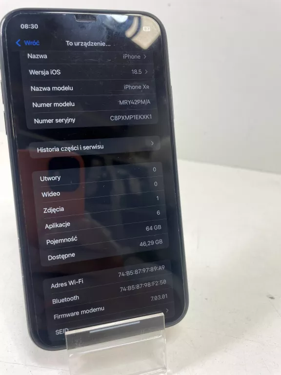 TELEFON APPLE IPHONE XR 64GB 6.1" BAT. 75%