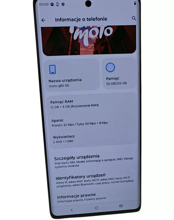 TELEFON MOTO G85 5G+ PUDEŁKO !OPIS!