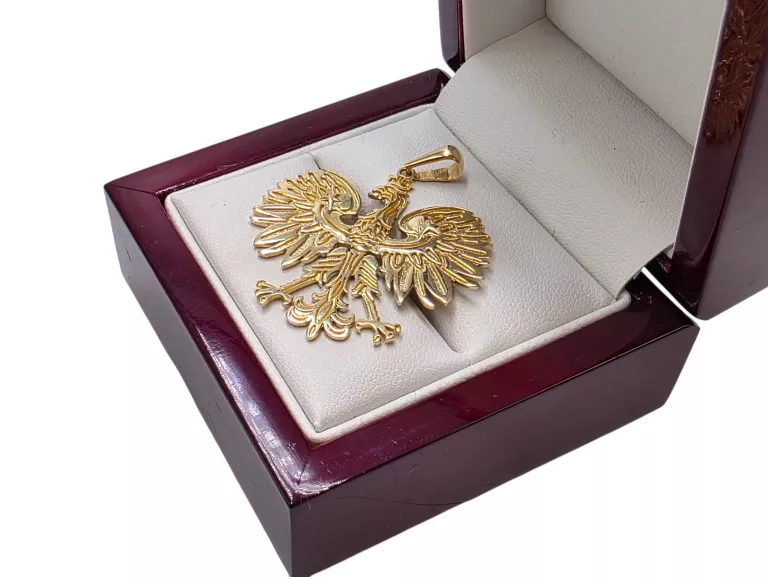 ZŁOTA ZAWIESZKA ORZEŁ GODŁO POLSKA PATRIOTYCZNA 6,34G 4CM Z2