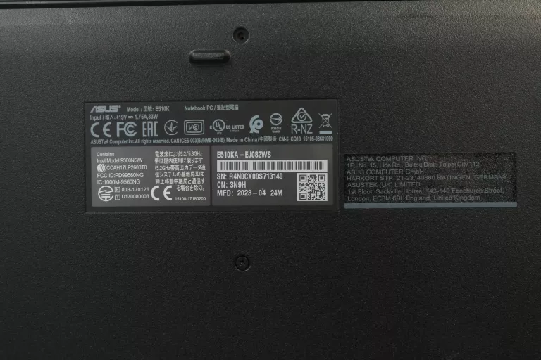 LAPTOP ASUS E510KA EJ082WS 15,6 INTEL CELERON 4 GB / 128 GB WIN10 HOME