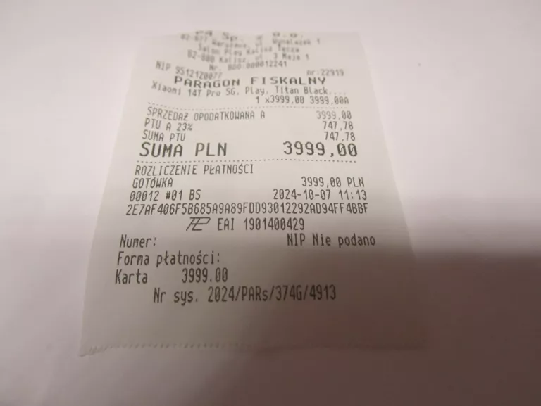 XIAOMI 14T PRO 12/512GB GWARANCJA