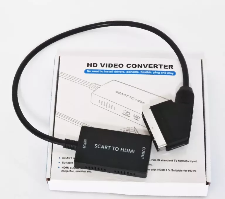 KABEL ADAPTER KONWERTER Z EURO / SCART DO HDMI 720P/1080P PRZEJŚCIÓWKA TV