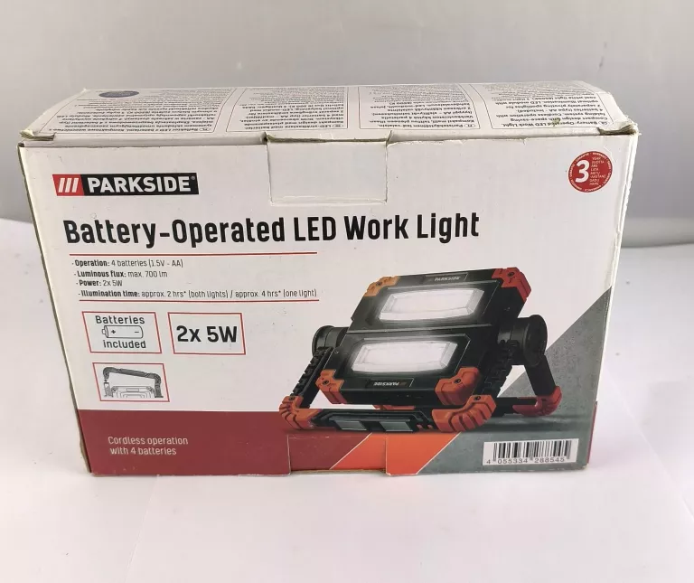 REFLEKTOR LED SKŁADANY PARKSIDE 2X5W NA BATERIE