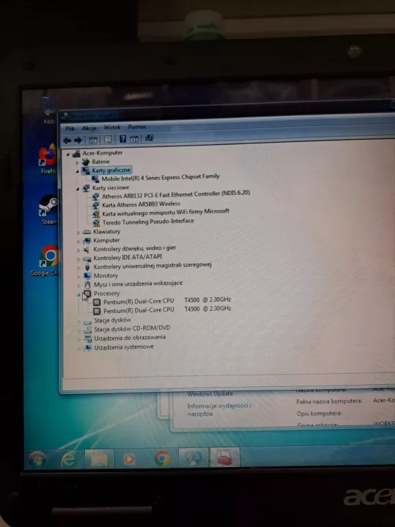 LAPTOP ACER ASPIRE 5734Z WIN7 INTEL PENTIUM DUAL-CORE 2/265GB +ŁAD+MYSZ