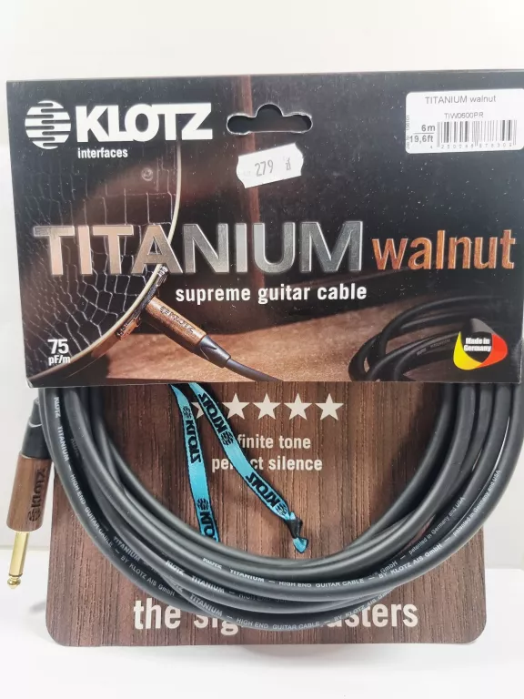 KABEL MUZYCZNY TITANIUM WALNUT 75PF/M 6M
