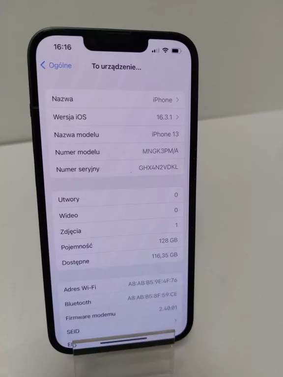 TELEFON IPHONE 13 128GB 85% BATERIA SOLO
