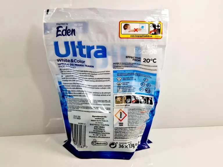 EDEN ULTRA FRESH ESCAPE KAPSUŁKI DO PRANIA TKANIN JASNYCH KOLOROWYCH 36 SZ