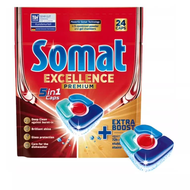 SOMAT EXCELLENCE 5W1 PREMIUM KAPSUŁKI DO ZMYWARKI 24 SZT 9000101808230