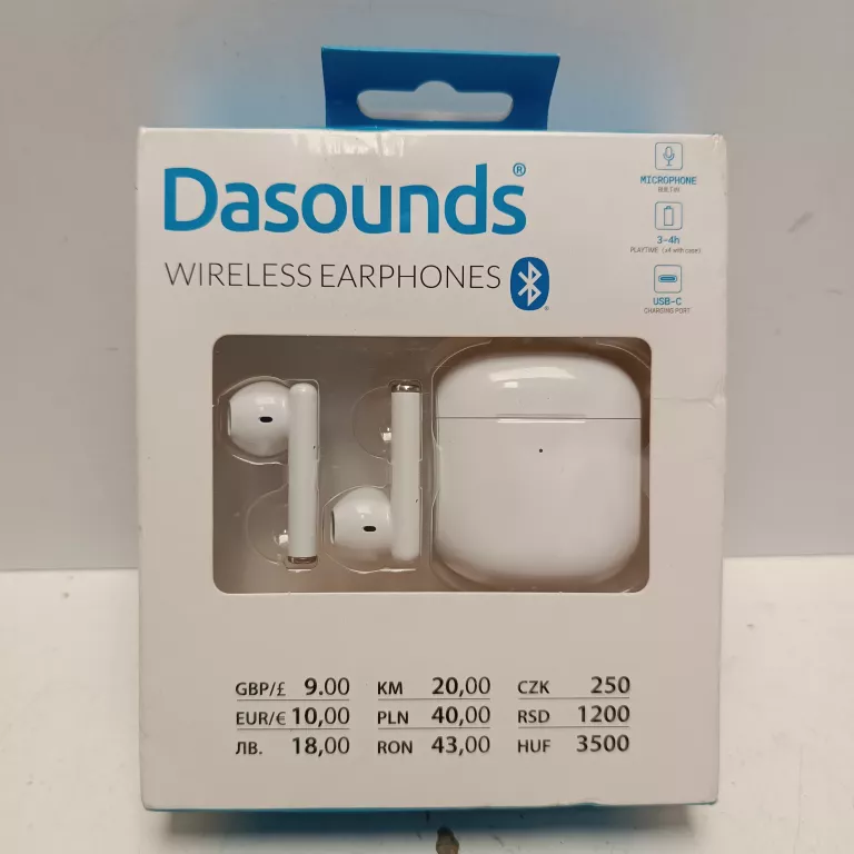 SŁUCHAWKI DASOUNDS BIAŁE BT