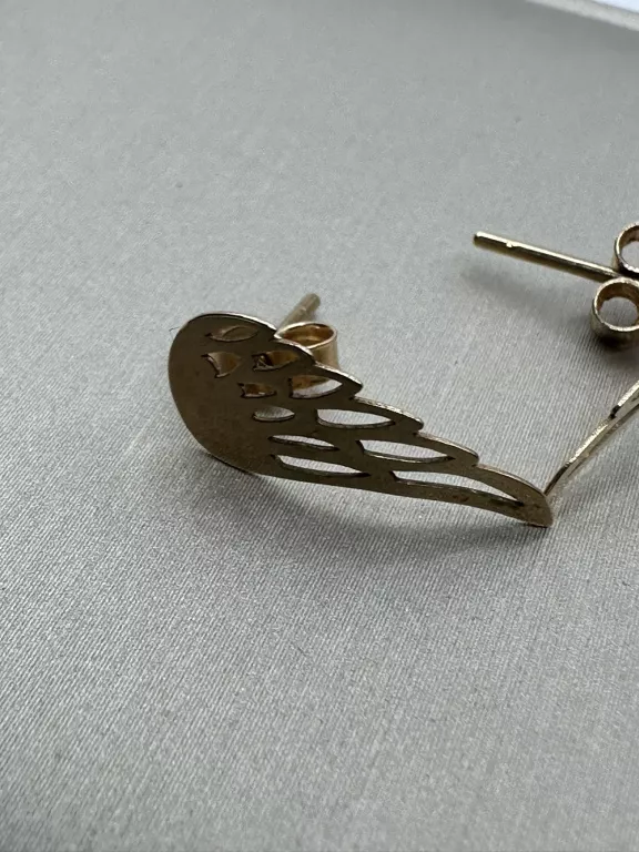 KOLCZYKI SKRZYDEŁKA PRÓBA 585 WAGA 0,91G ROZMIAR 1,5 CM