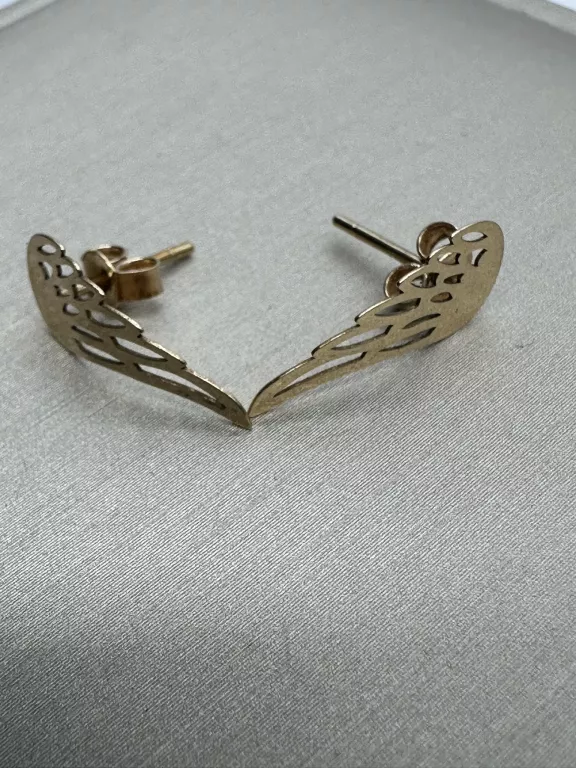KOLCZYKI SKRZYDEŁKA PRÓBA 585 WAGA 0,91G ROZMIAR 1,5 CM