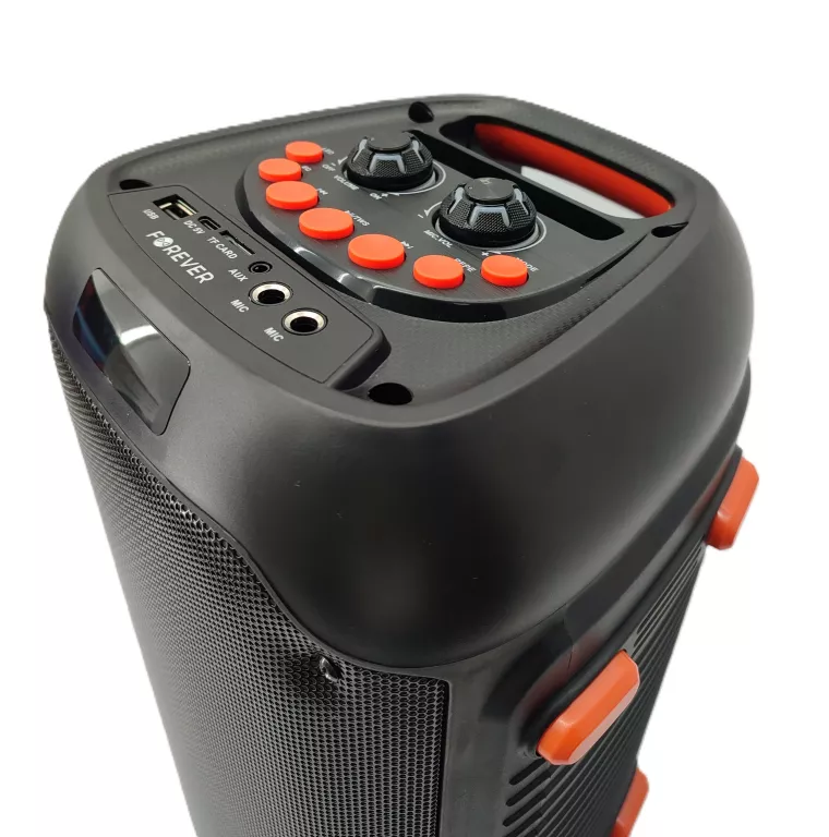 GŁOŚNIK PRZENOŚNY LED Z MIKROFONEM DO KAROKE FOREVER 25W CZARNY 25W
