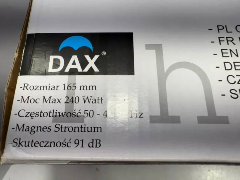 DAX ZGE-165 DWA GŁOŚNIKI SAMOCHODOWE 165MM BASOWE