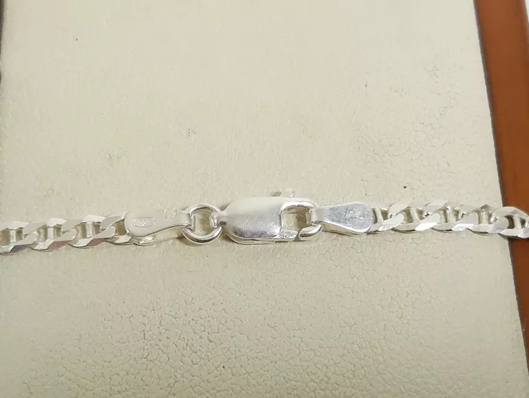 SREBRNY ŁAŃCUSZEK 45CM SPLOT GUCCI Z KRZYŻEM