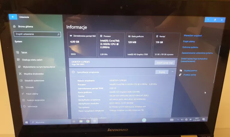 LAPTOP LENOVO YOGA 500-14IBD